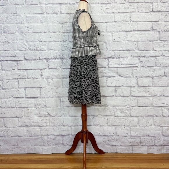 Uniqlo Gray Leopard Print Tiered Knee-Length Skirt - Picture 7 of 9